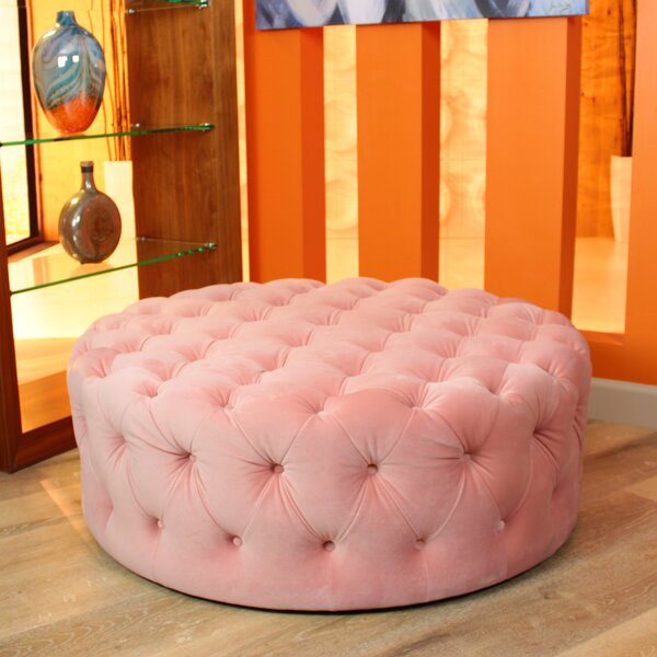 Hot Pink Tufted Ottoman : The adore tufted ottoman, pink brings your